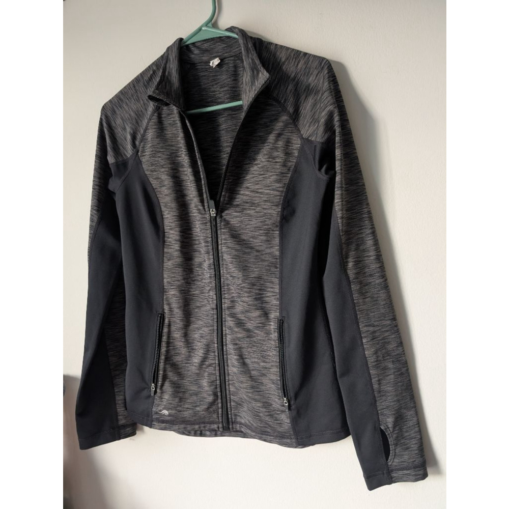 Women's Ideology Gray Black Full Zip Active Jacket S